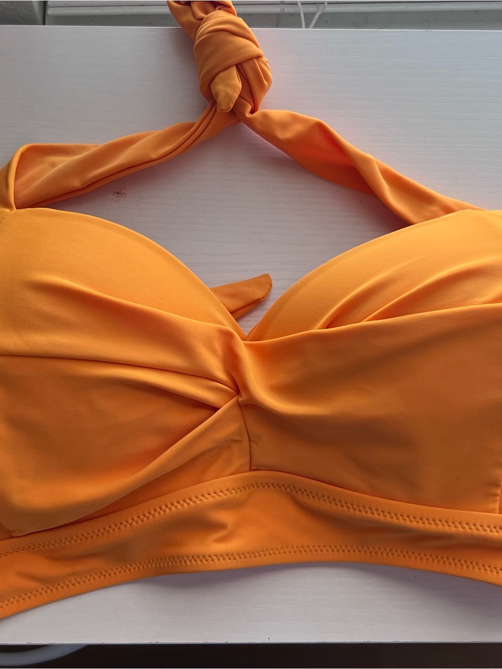 Women's Orange Twist Halter Bikini Top